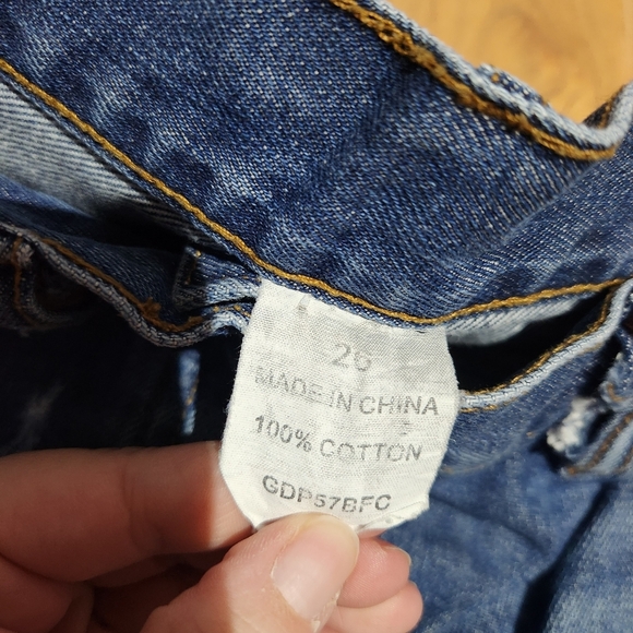 Hurley Women's Blue Denim Distressed Shorts Size 26 - Picture 3 of 8